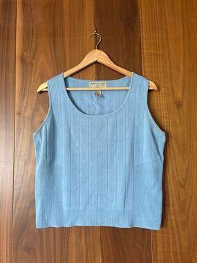 Coastal blue vintage silk cotton tank XL
